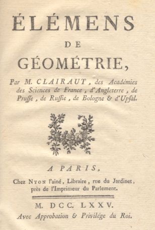 M. Clairaut: �l�mens de G�om�trie